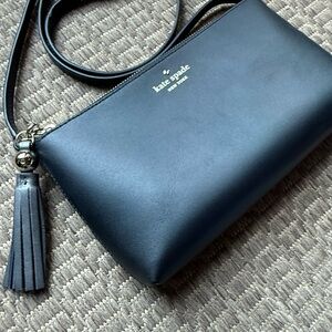Kate Spade Black Leather Crossbody Purse | Classic Designer Shoulder Bag